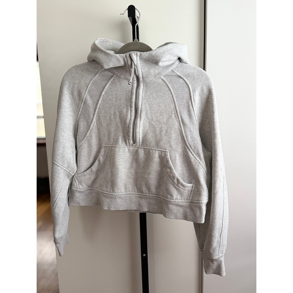 Lululemon Scuba Oversized Half-Zip Hoodie – Size XS/S – Heathered Light Grey